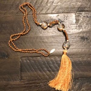 Long beaded tassel pendant necklaces by Miami based designer Mare Sole Amore.